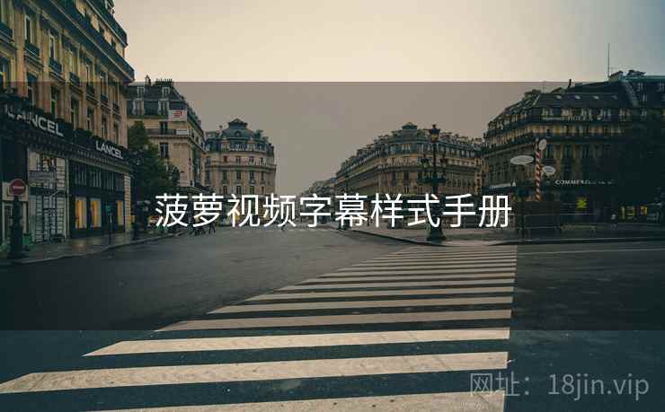 菠萝视频字幕样式手册