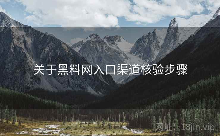 关于黑料网入口渠道核验步骤