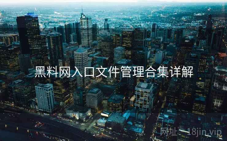 黑料网入口文件管理合集详解 黑料网入口文件管理合集详解